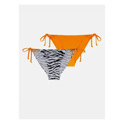 Dorina Set of two women's swimwear bottoms in orange and white DO - Women