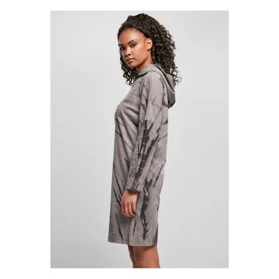 Women's oversized dress with tie and hood black/asphalt