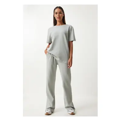 Happiness İstanbul Women's Gray T-Shirt Tracksuit