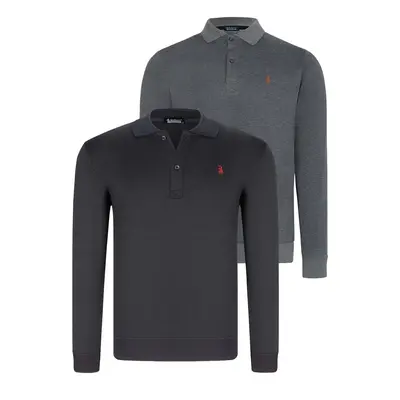 DOUBLE SET V4007 DEWBERRY MEN'S SWEATSHIRT-NAVY - ANTHRACITE