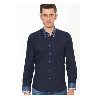 G692 DEWBERRY MEN'S SHIRT-NAVY-SACX