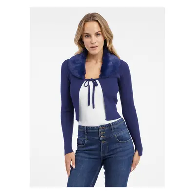 Orsay Blue women's cardigan with faux fur - Women