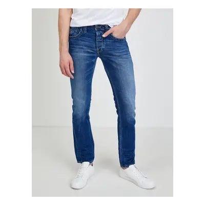 Dark blue men straight fit jeans Pepe Jeans Cash - Men