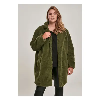 Women's Oversized Sherpa Coat Olive