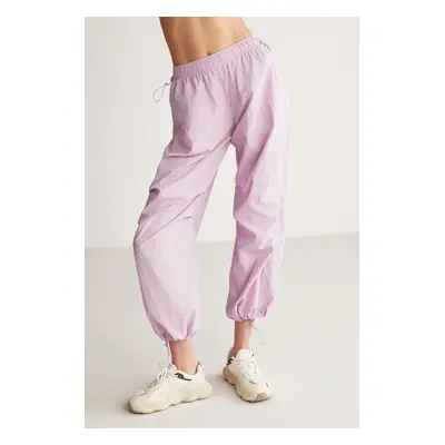 GRIMELANGE Kelsey Women's Waterproof Parachute Fabric Stopper Detail Lilac Trouser