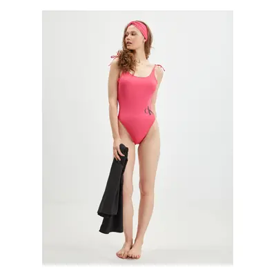 Calvin Klein Women's One-piece Swimsuit, Headband and Towel Set in Pink and Black b - Women