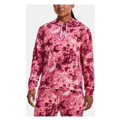 Under Armour Sweatshirt Rival Terry Print Hoodie-PNK - Women