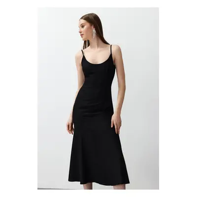 Trendyol Black Fitted Strap Woven Dress