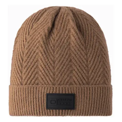 Ombre Men's knitted sweater weave cap with patch - light brown