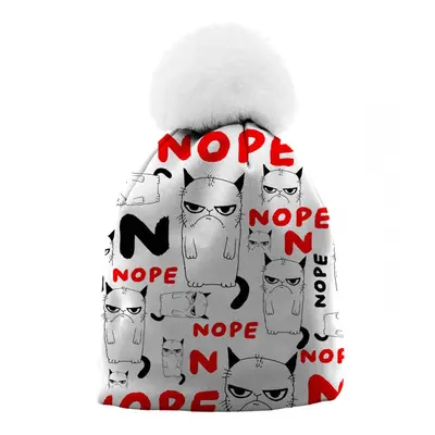 Mr. GUGU & Miss GO Woman's Grumpy Nope Beanie WB21WH