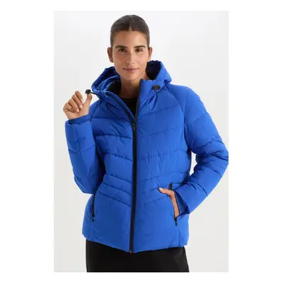 DEFACTO Fit Water Repellent Puffer Jacket Hooded Zippered Pocket