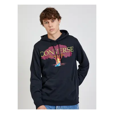 Black Mens Hoodie Converse Tree Of Life - Men