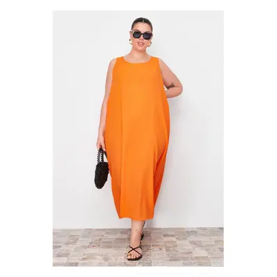 Trendyol Curve Tile Crew Neck Long Woven Dress