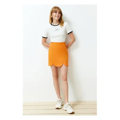 Trendyol Orange Slit Detailed Mini Length Woven Skirt