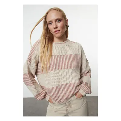 Trendyol Stone Color Block Knit Sweater