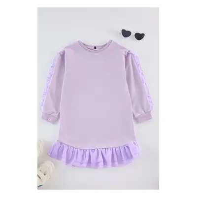 Trendyol Lilac Girls Midi Plain Knit Dress