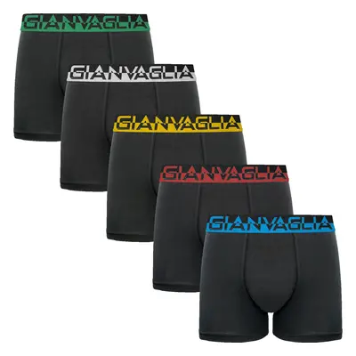 5PACK Men's Boxer Shorts Gianvaglia Black