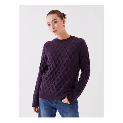 LC Waikiki Crew Neck Self-Patterned Long Sleeve Women's Knitwear Sweater