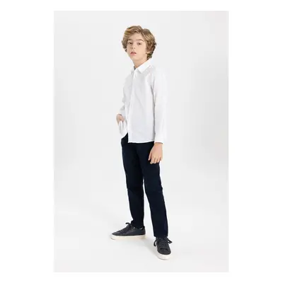 DEFACTO Boy Navy Blue Straight Leg Gabardine Basic Trousers