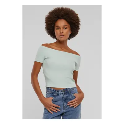 Women's T-Shirt Organic Off Shoulder Rib - mint