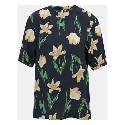 Dark blue floral blouse VERO MODA Betty - Women