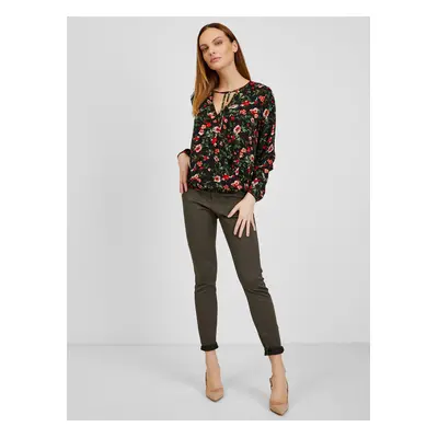 Orsay Red-Black Ladies Floral Blouse - Women