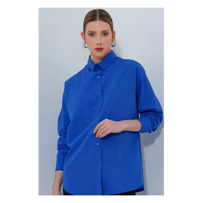 Bigdart Oversize Long Basic Shirt - B.blue