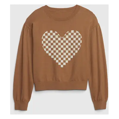 GAP Kids sweater with plaid heart - Girls