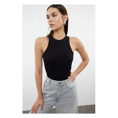 Trendyol Black Halter Neck Fitted Regular Length Ribbed Flexible Knitted Undershirt