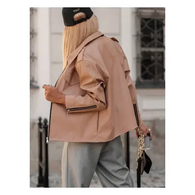 Beige eco-leather jacket Cocomore