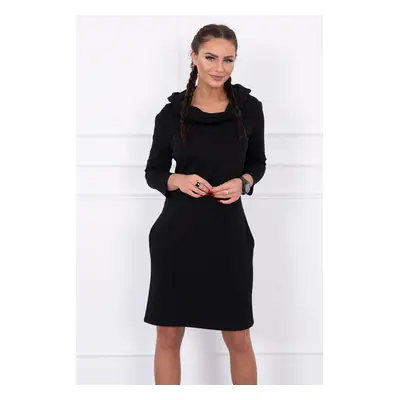 Black dress with hood and pockets