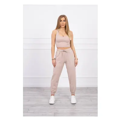 marka niezdefiniowana Set of top+pants beige