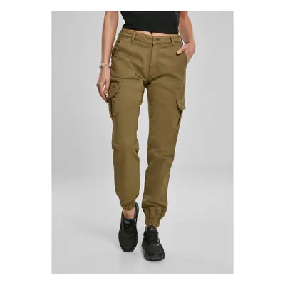 Women's high-waisted cargo trousers summer olive