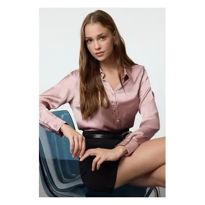 Trendyol Powder Satin Fabric Regular Regular Pattern Woven Shirt