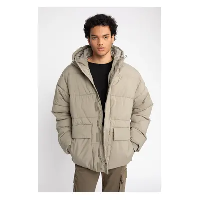 DEFACTO Puffer Jacket Hooded Zippered Double Pocket