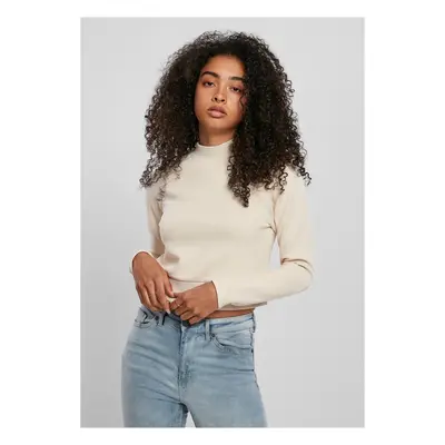 Ladies Interlock Short Turtleneck Crew sand