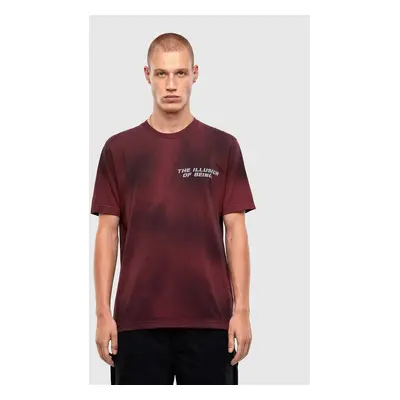 Diesel T-shirt - T JUSTN47 burgundy with a tie-dye pattern