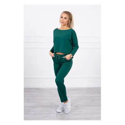 marka niezdefiniowana Set with oversized blouse green