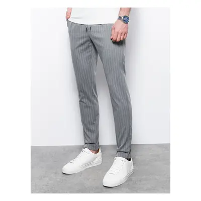 Ombre Men's pants with elastic waistband - dark grey