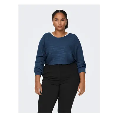 Dark blue ribbed sweater ONLY CARMAKOMA Adaline - Women