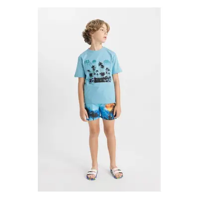 DEFACTO Boy's Palm Tree Patterned Swim Shorts