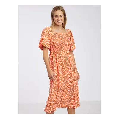 Orange Women's Patterned Midishats VILA Sille - Ladies