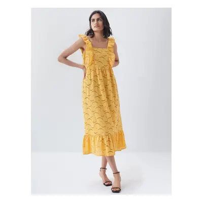 Yellow midi dress Salsa Jeans Fontana - Women's