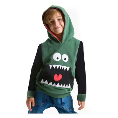 Denokids Gluttonous Hooded Kangaroo Pocket Boy's Sweatshirt