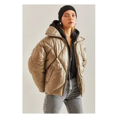 Bianco Lucci Women's Judge Collar Oversize Puffer Coat