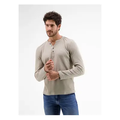 Beige men's T-shirt with buttons LERROS - Men