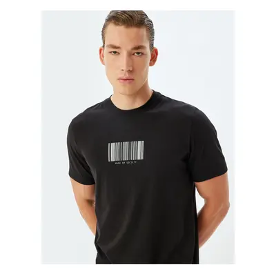 Koton Slogan Printed T-Shirt Crew Neck Short Sleeve Cotton