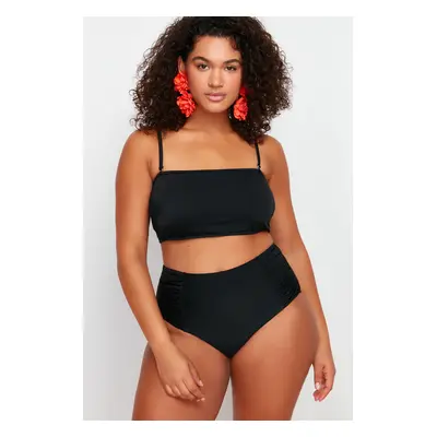 Trendyol Curve Black High Waist Compression Bikini Bottom