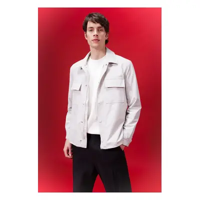 DEFACTO Regular Fit Polo Collar Snap Closure Pocket Shirt Jacket