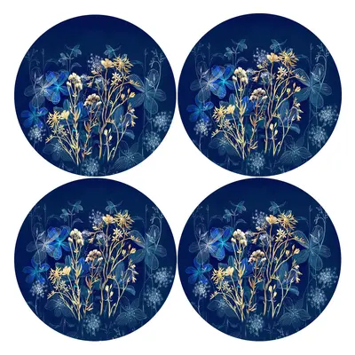 Bertoni Home Unisex's Round Table Pads Set Midnight Navy Blue